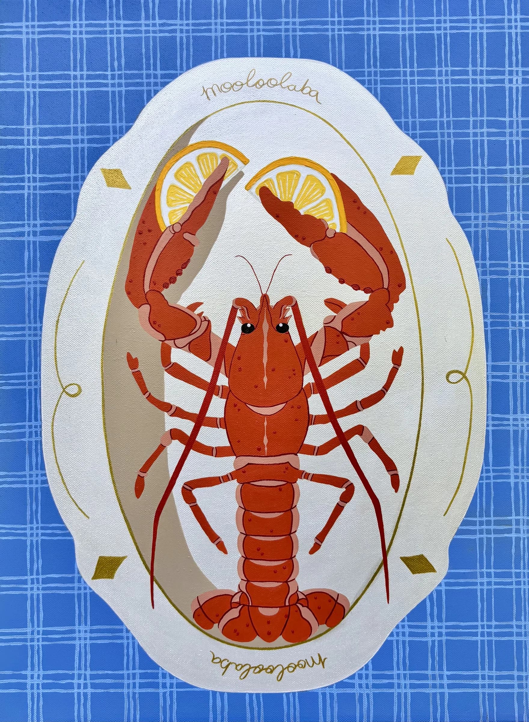 Moololaba — Lobster, lemons, blue gingham